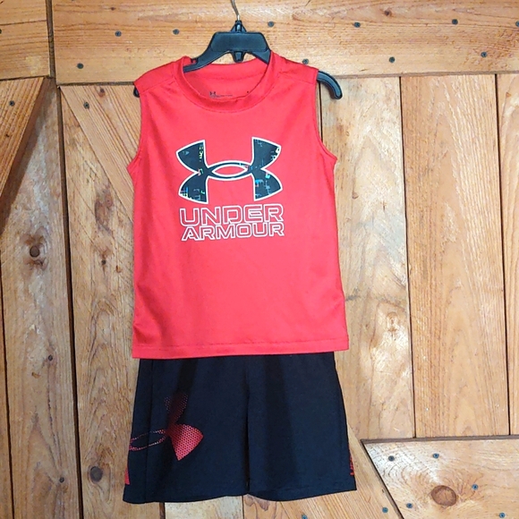 Boys Size 4 Summer Tank Outfit Under Armour - Picture 1 of 9